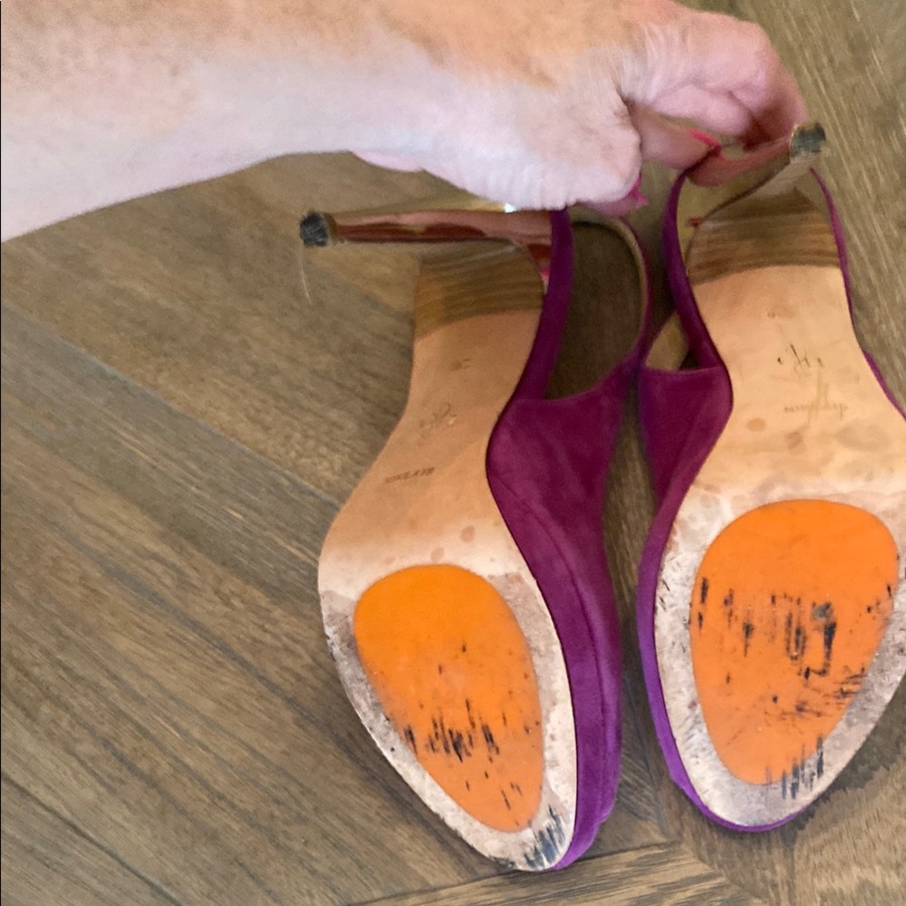 Cole Hann Fuchsia Slingback Heels - Picture 4 of 8